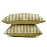 Stripe Plush Green - Green Cotton Decorative Throw Cushion Cover