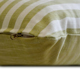 Stripe Plush Green - Green Cotton Decorative Throw Cushion Cover