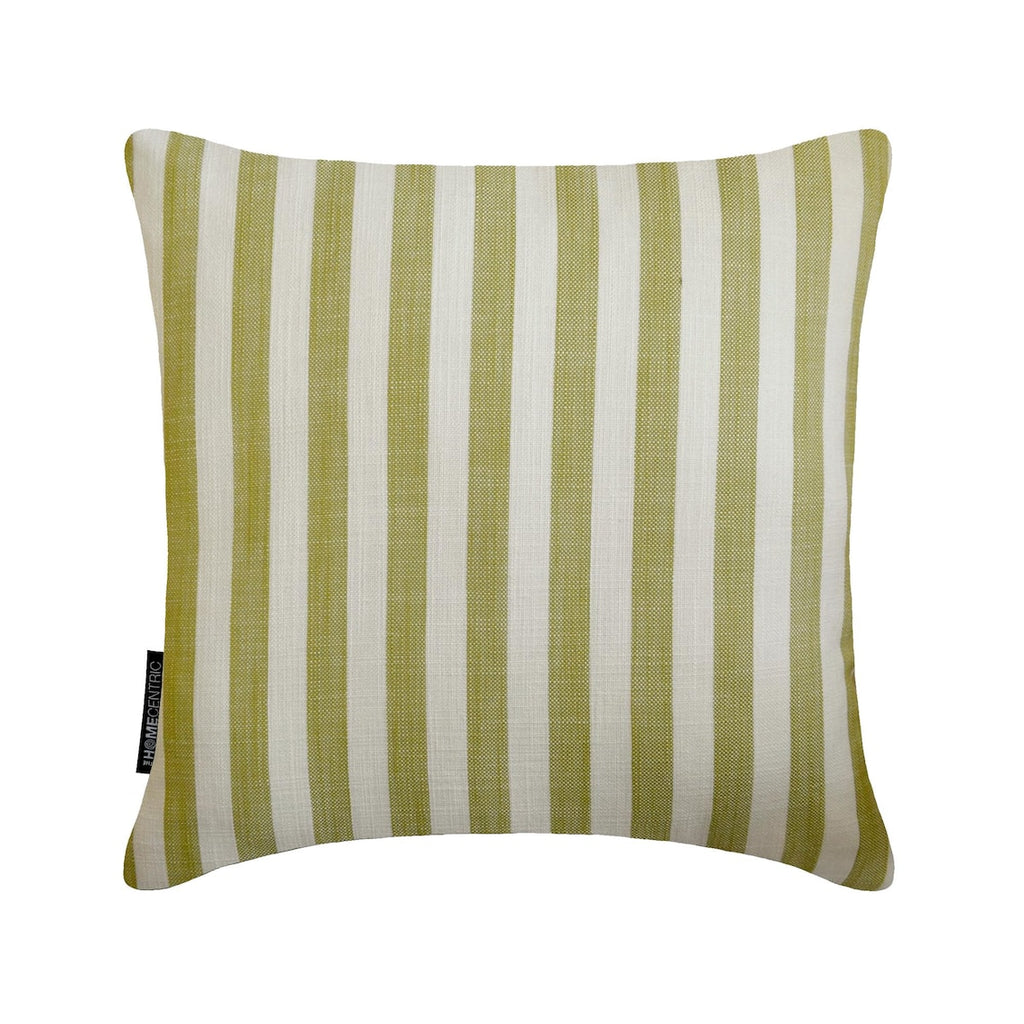 Stripe Plush Green Throw Cushion Cover
