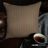 Linear Plush Green Throw Cushion Cover