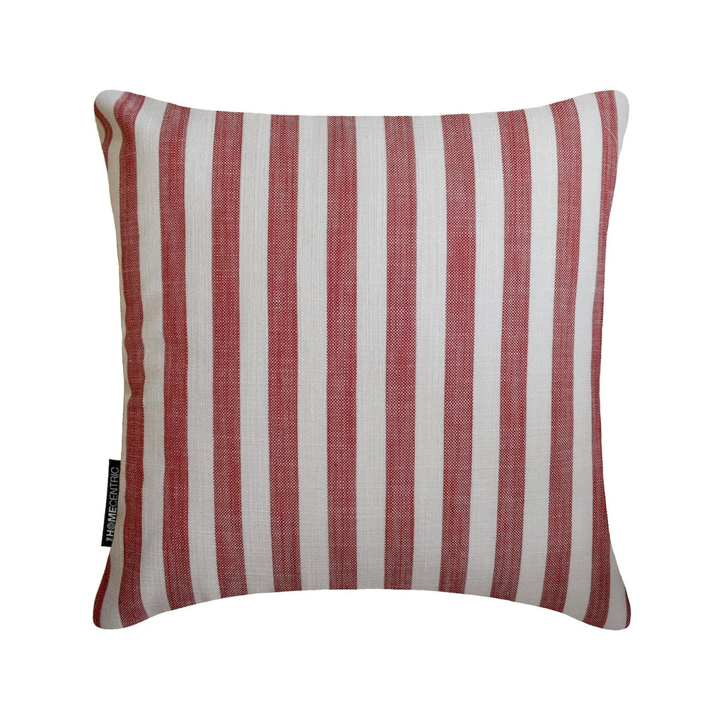 Stripe Plush Red Throw Cushion Cover