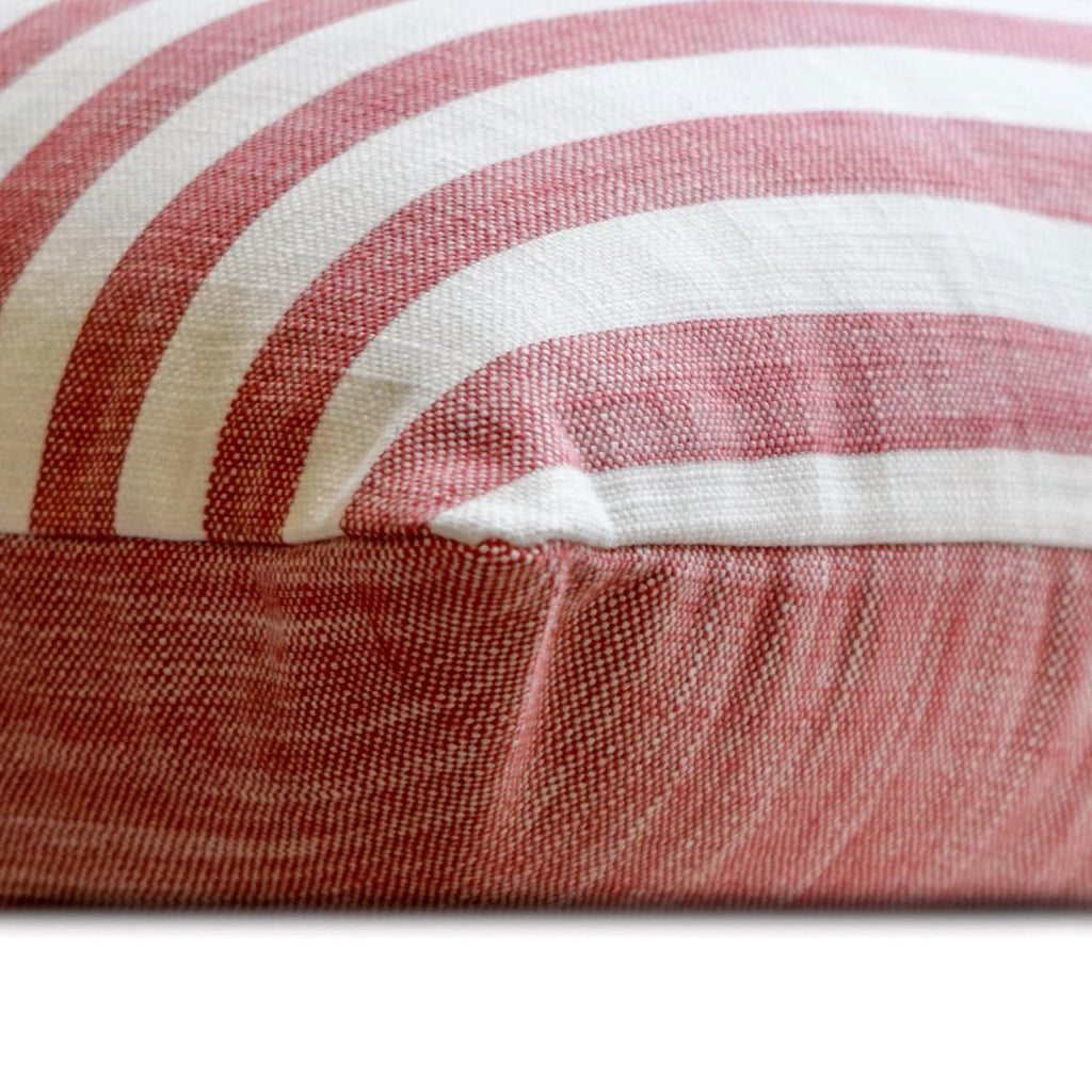 Stripe Plush Red - Red Cotton Decorative Throw Cushion Cover