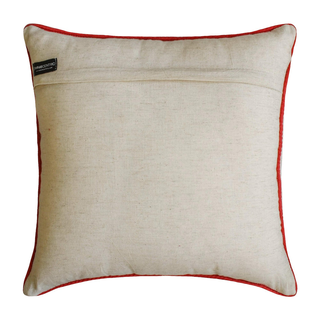 Cheery Pine - Red Jacquard Woven Decorative  Throw Cushion Cover