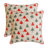 Cheery Pine - Red Jacquard Woven Decorative  Throw Cushion Cover