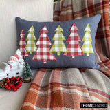 Christmas Magic - Gray Linen Decorative Lumbar Cushion Cover