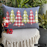 Christmas Magic - Gray Linen Decorative Lumbar Cushion Cover