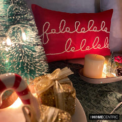 Falala - Red Silk Decorative Lumbar Cushion Cover