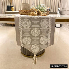 Boho Linen Dreams - Beige Linen Decorative Table Runner