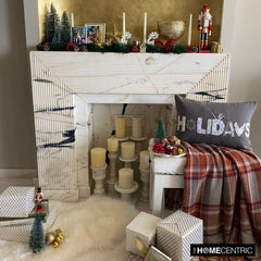 Holiday Season - Gray Linen Decorative Word Lumbar Cushion Cover