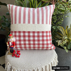 Jolly Santa - Red Cotton Decorative Throw Cushion Cover