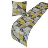Chartreuse Symmetry - Cotton Chartreuse & Gray Decorative Bed Runner and Cushion Cover