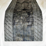Charcoal Bliss - Velvet Gray Decorative Bed Runner and Cushion Cover