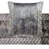 Charcoal Bliss - Velvet Gray Decorative Bed Runner and Cushion Cover