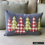 Christmas Magic - Gray Linen Decorative Lumbar Cushion Cover