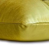 Chartreuse Folds - Satin Chartreuse Green Decorative Bed Runner and Cushion Cover