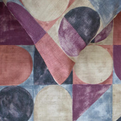 Artisymmetry - Cotton Pink & Gray Decorative Bed Runner and Cushion Cover
