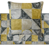 Chartreuse Symmetry - Cotton Chartreuse & Gray Decorative Bed Runner and Cushion Cover