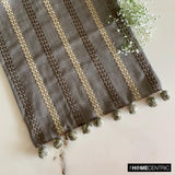 Subtle Stripes - Taupe Green Linen Decorative Table Runners