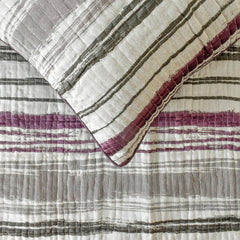 Berry Twist - Jacquard Berry & Gray Decorative Bed Runner and Cushion Cover