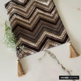 Timberland - Brown Jacquard Silk Decorative Table Runner