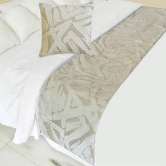 Frosted Grace - White Frosted Grace Decorative Bed Runner and Cushion Cover