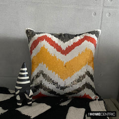 Fiery Mountain - Orange Art Silk Decorative Euro Sham
