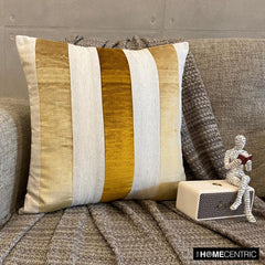 Velvet Band Gold Throw Cushion Cover