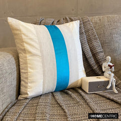 Velvet Band Turquoise Throw Cushion Cover