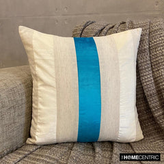 Velvet Band Turquoise Decorative Euro Sham