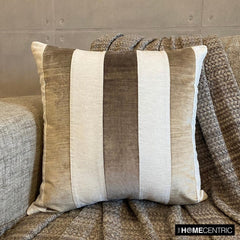 Velvet Band Taupe - Brown Velvet Decorative Euro Sham