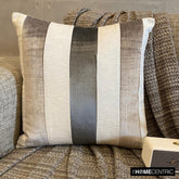 Velvet Band Grey - Grey Velvet Decorative Euro Sham