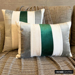 Velvet Band Emerald - Emerald Green Velvet Decorative Euro Sham