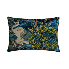Trunk Of Comfort - Blue Velvet Lumbar Cushion Cover