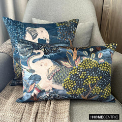 Trunk Of Comfort - Blue Velvet Lumbar Cushion Cover