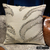 Animal Spur - White Linen & Faux Leather Decorative Euro Sham