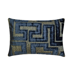 Midnight Path - Blue Velvet Lumbar Cushion Cover