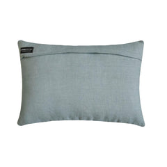 Florinda - Blue Gray Cotton Lumbar Cushion Cover