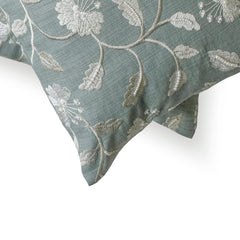 Florinda - Blue Gray Cotton Lumbar Cushion Cover