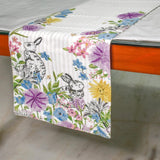Bunny Wonderland - White Cotton Decorative Table Runner