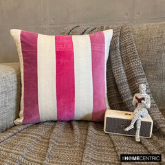 Velvet Band Pink Throw Cushion Cover