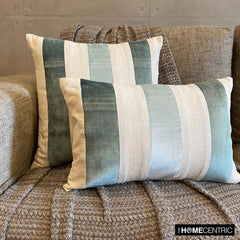 Velvet Band Ice - Blue Velvet Throw Cushion Cover