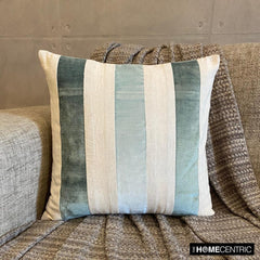 Velvet Band Ice - Blue Velvet Throw Cushion Cover