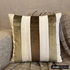 Velvet Band Earthy - Brown Velvet Throw Cushion Cover