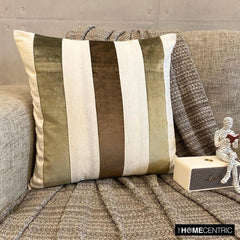 Velvet Band Earthy - Brown Velvet Throw Cushion Cover