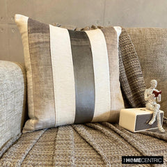 Velvet Band Grey - Grey Velvet Decorative Euro Sham