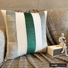 Velvet Band Emerald - Emerald Green Velvet Throw Pillow Cover