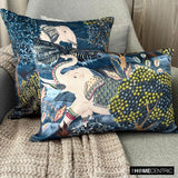 Trunk Of Comfort - Blue Velvet  Lumbar Cushion Cover