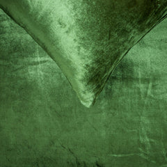 Green Velvet Plush - Velvet Green Decorative Bed Runner and Cushion Cover