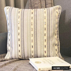 Stripe Dream - Grey Velvet Throw Cushion Cover