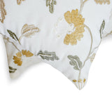 Buttercup Bloom - White Cotton  Lumbar Cushion Cover